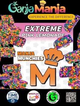 Manja Munchies "Extreme" Pink Lemonade 100mg Candy Coated Gummies