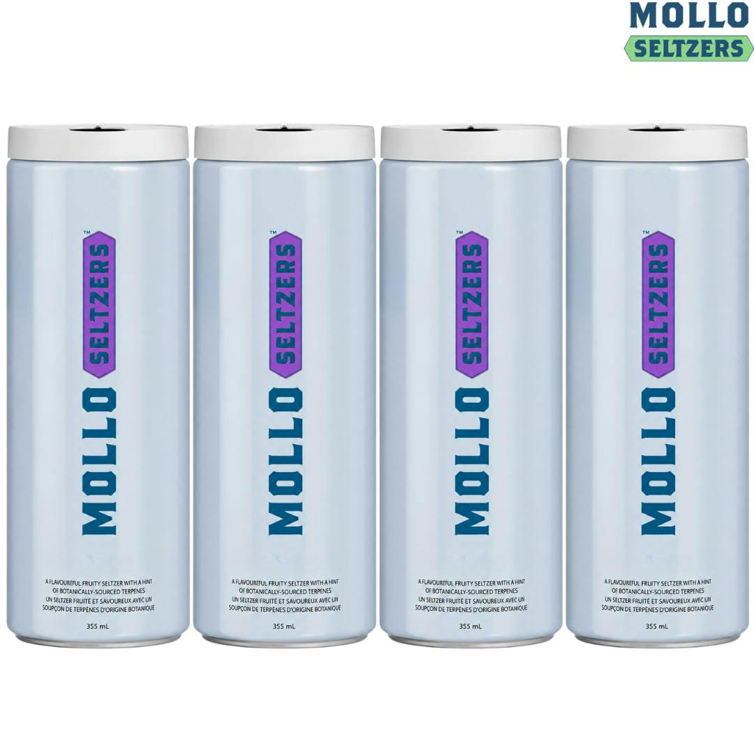 Mollo | 1:2 Blackberry Seltzer THC:CBG | 4PK Sugar Free Beverage