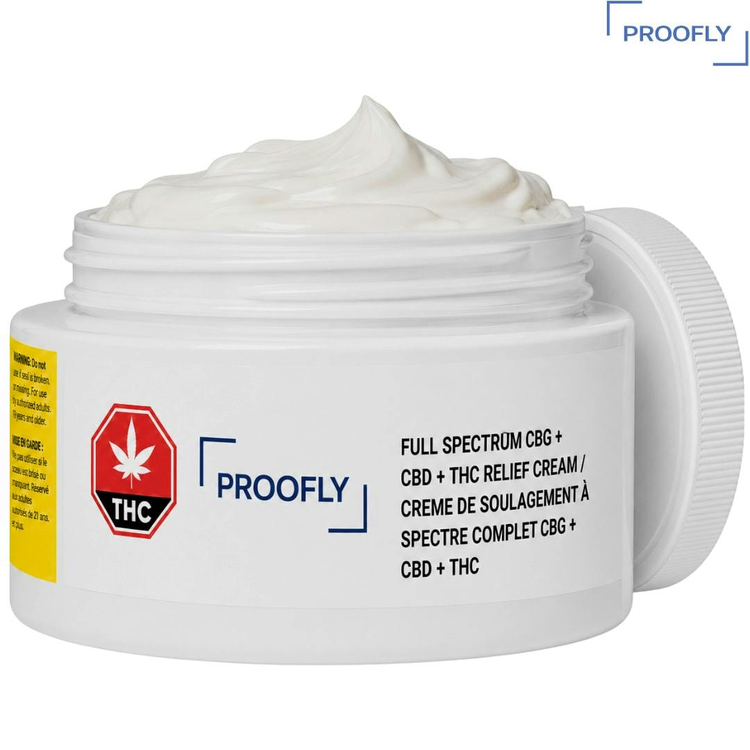 Proofly | Full Spectrum CBG + CBD + THC Relief Cream Topical | 100g
