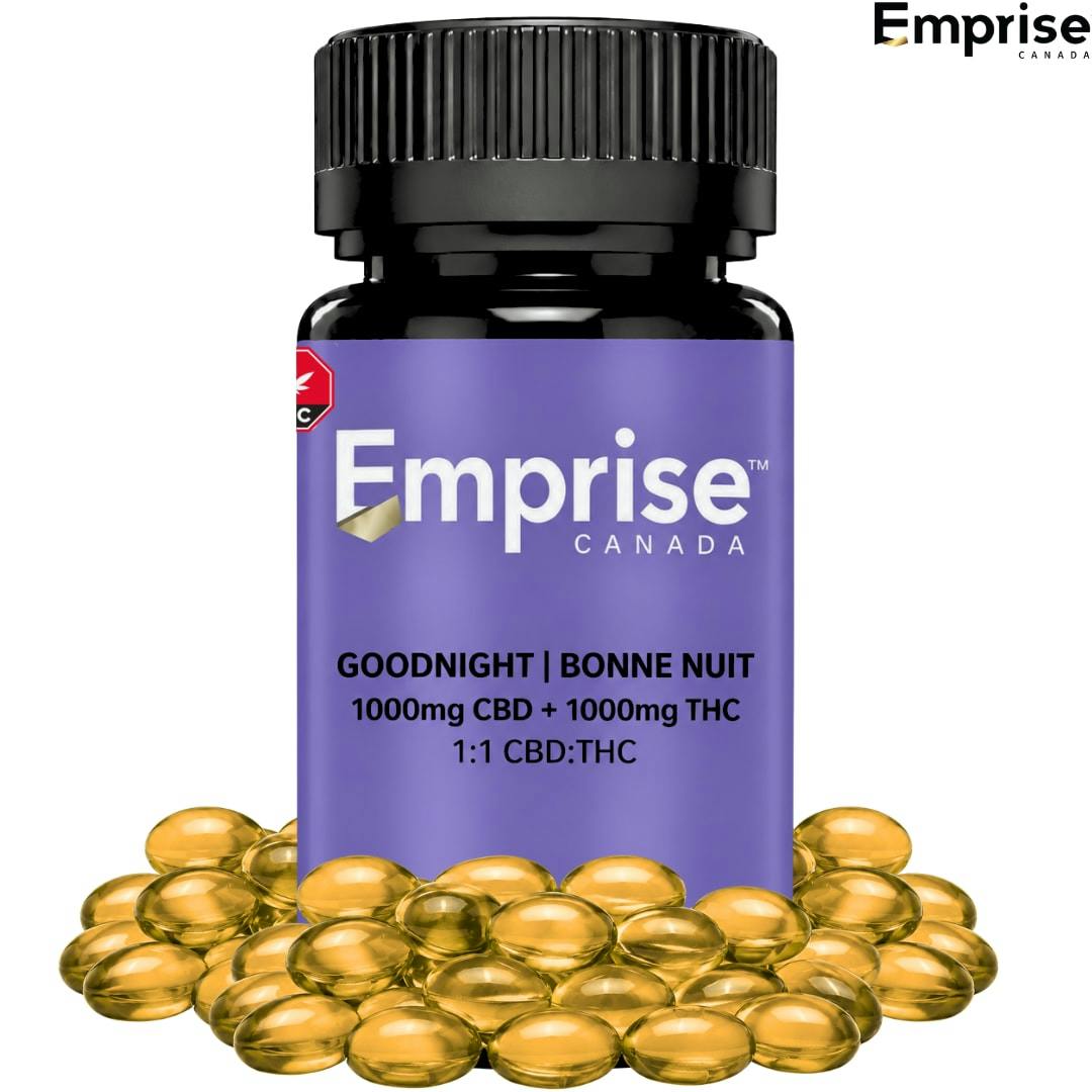 Emprise Canada | GoodNight - 1000 CBN + 1000 THC Softgels | 100caps