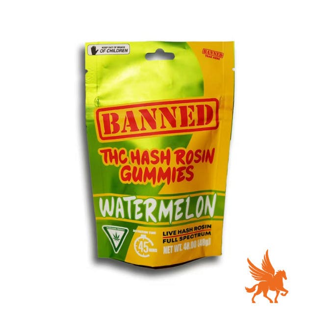 WATERMELON HASH ROSIN GUMMY CLUSTERS 200MG | 10 PACK by Banned Edible Co
