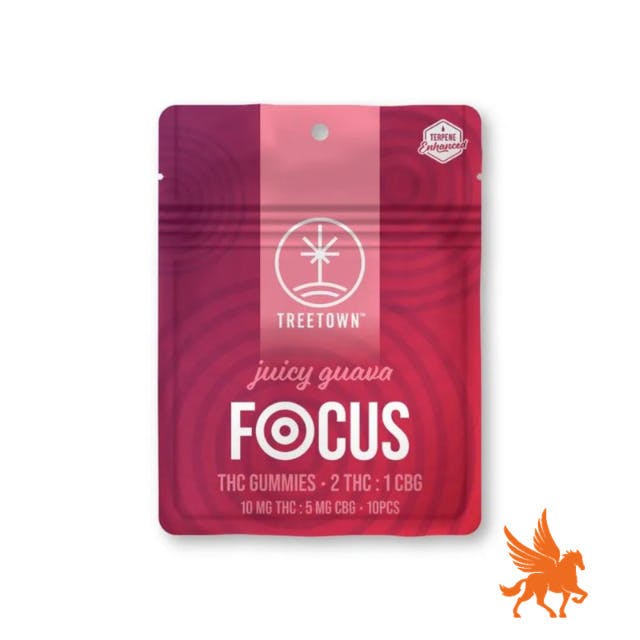 2:1 Focus Juicy Guava Gummies | 100mg | 10ct | 10mg/ea by Treetown