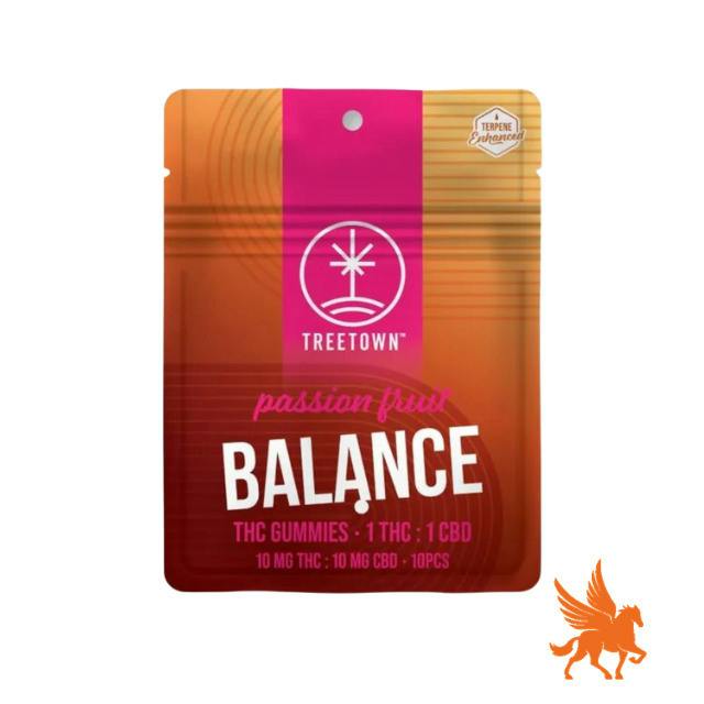 1:1 Passionfruit Balance Gummies | 100mg | 10ct | 10mg/ea by Treetown