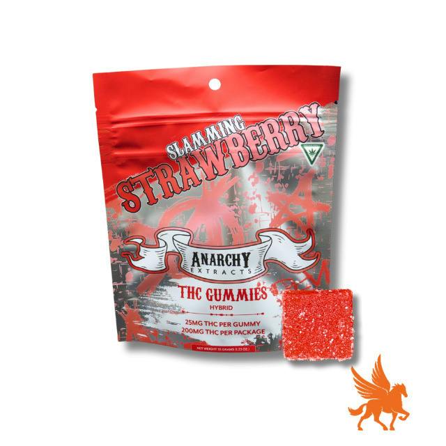 Anarchy Extracts | Slamming Strawberry Gummies | 200mg | 8ct | 25mg/ea by Anarchy Extracts
