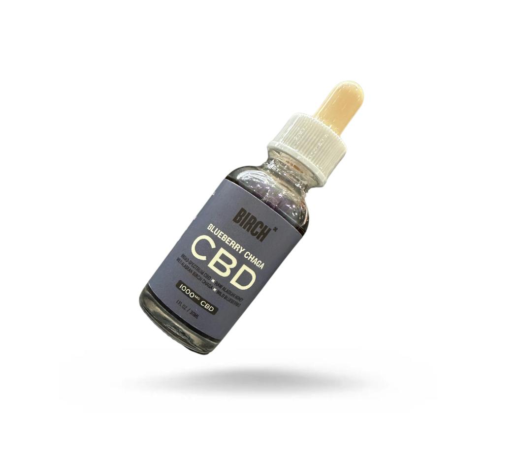 1000mg CBD Chaga Tincture | Blueberry by BIRCH ALASKA