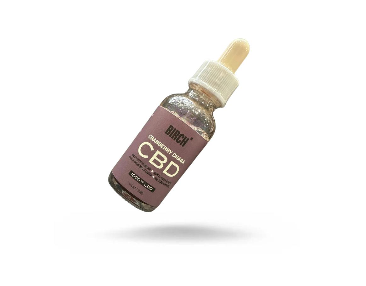 1000mg CBD Chaga Tincture | Cranberry * by BIRCH ALASKA