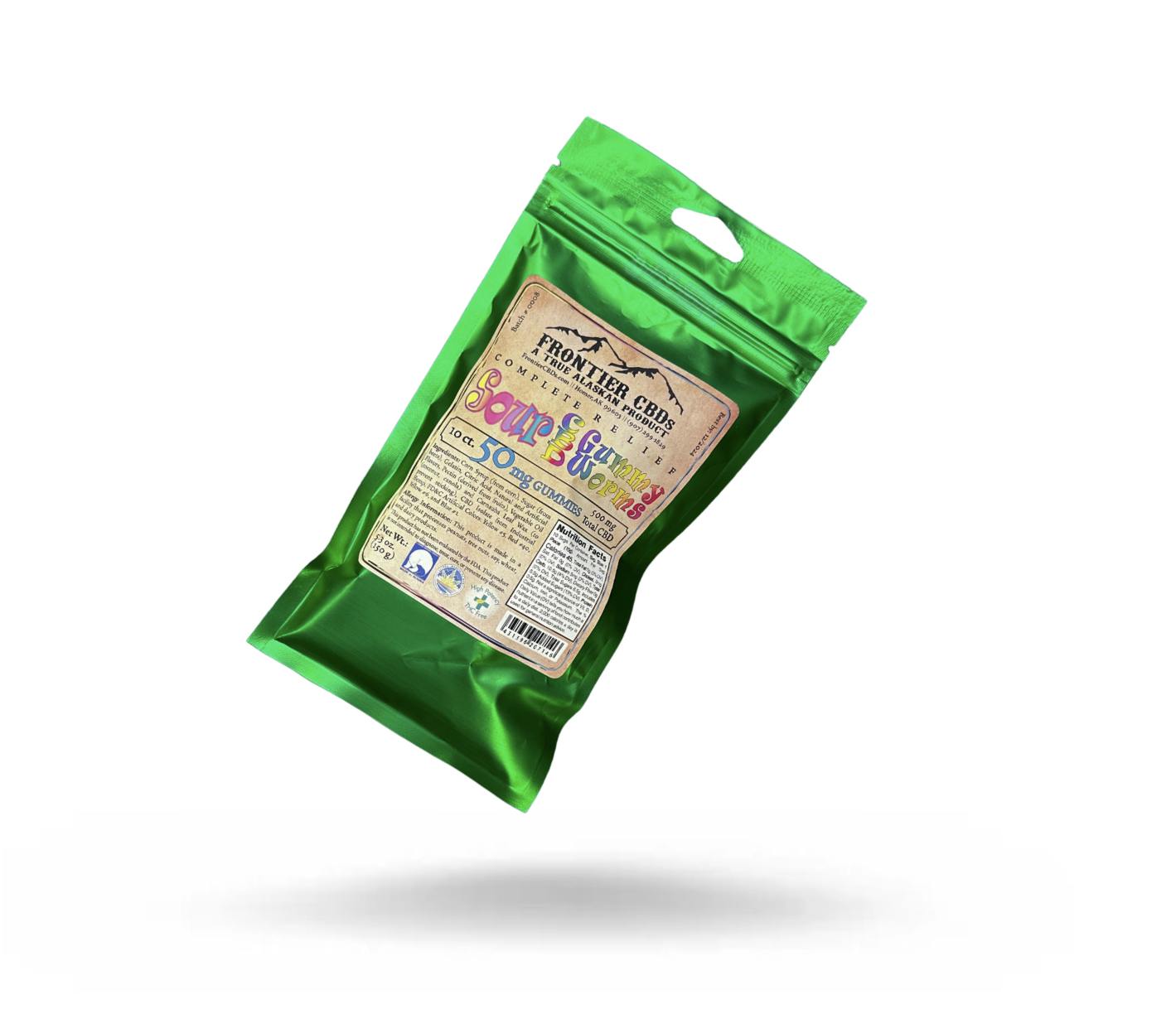 500mg CBD Gummy Worms | Sour by FRONTIER CBDS