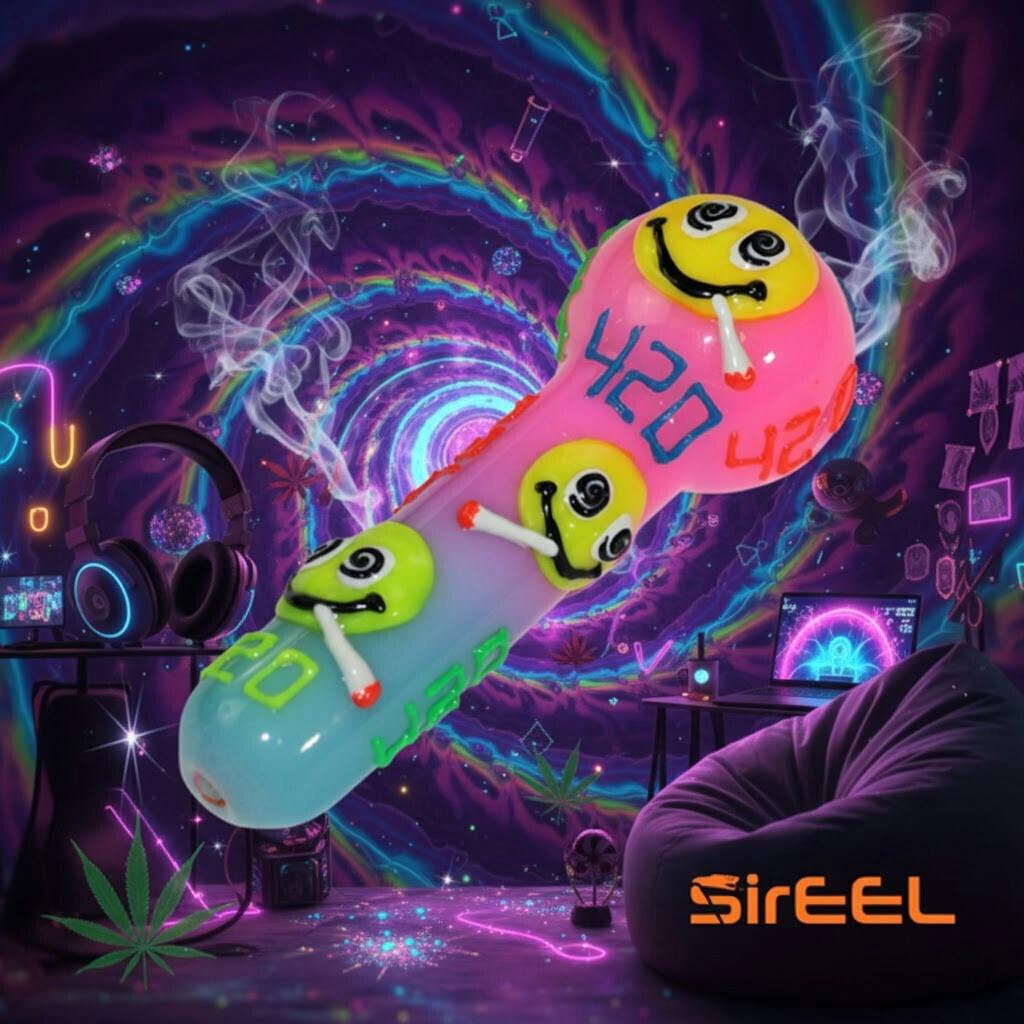 SirEEL | 5” Smiley High UV Hand Pipe | Hypno-Hit Edition