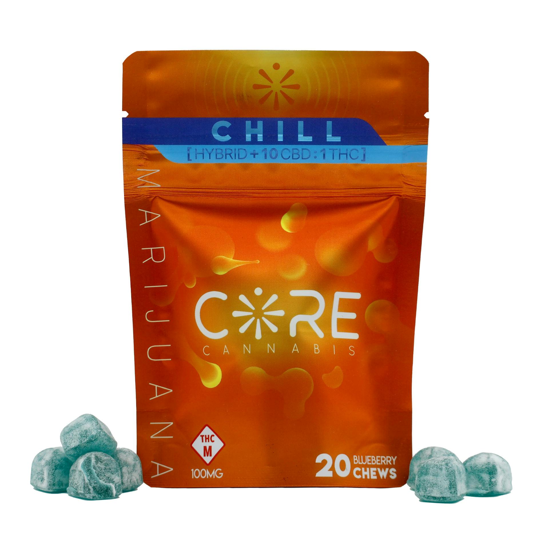 CORE | Chews | Chill Blueberry 1:1 CBD:THC 100mg
