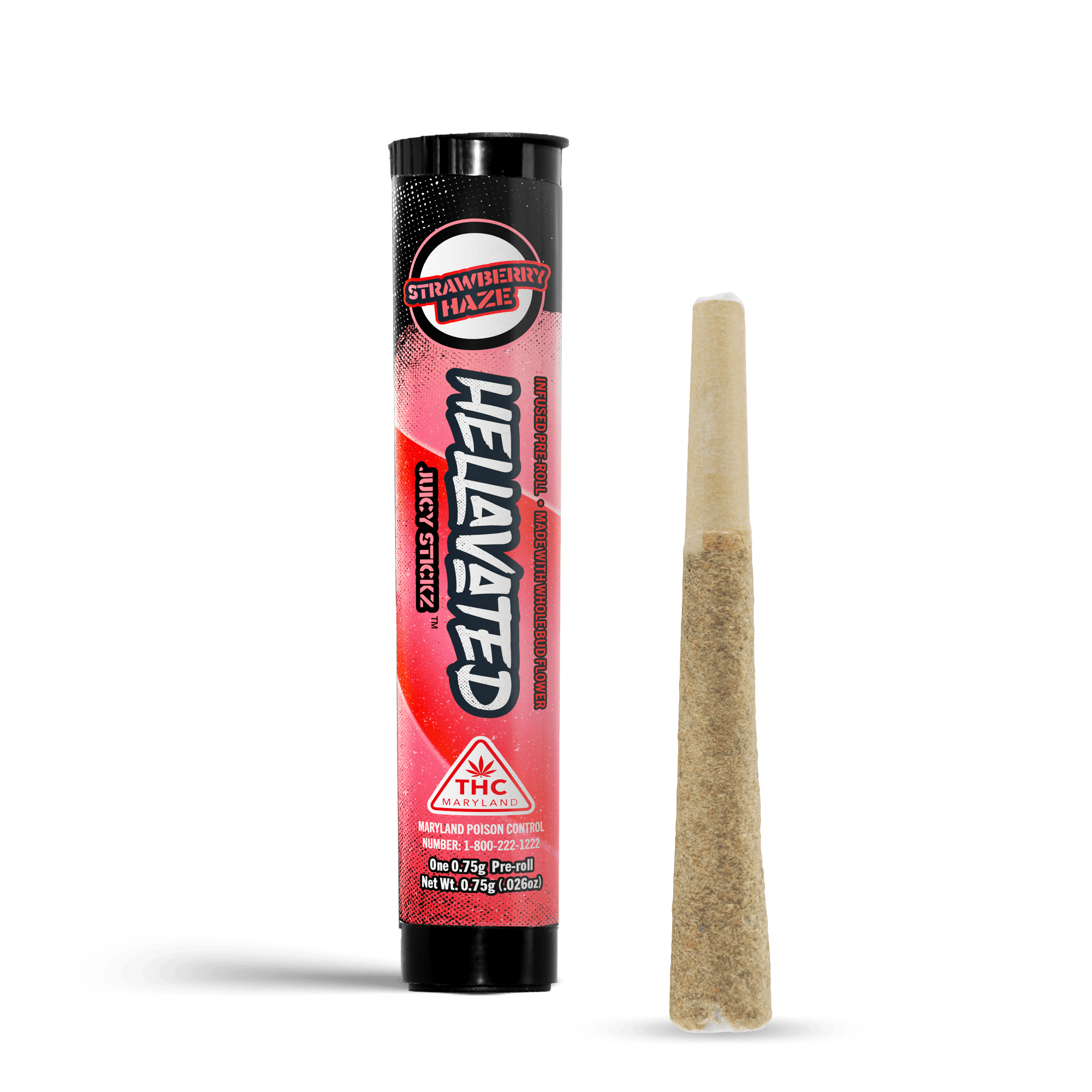Hellavated | Juicy Stickz | Infused PreRoll | - Strawberry Haze | 0.75g Single at Stoked Dispensary
