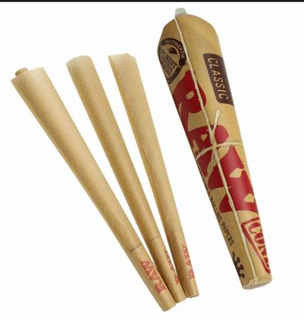 RAW Papers - | Slow Burning King Size Cone | 3-Pack at Stoked Dispensary