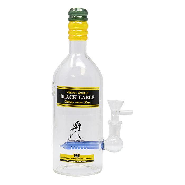 Black Lable Liquor Bottle 10 Inches Premium Glass Bong