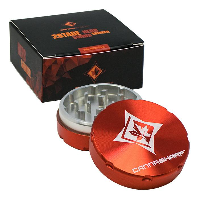 Red Cannasharp Aerospace Two Stage 38mm Grinder