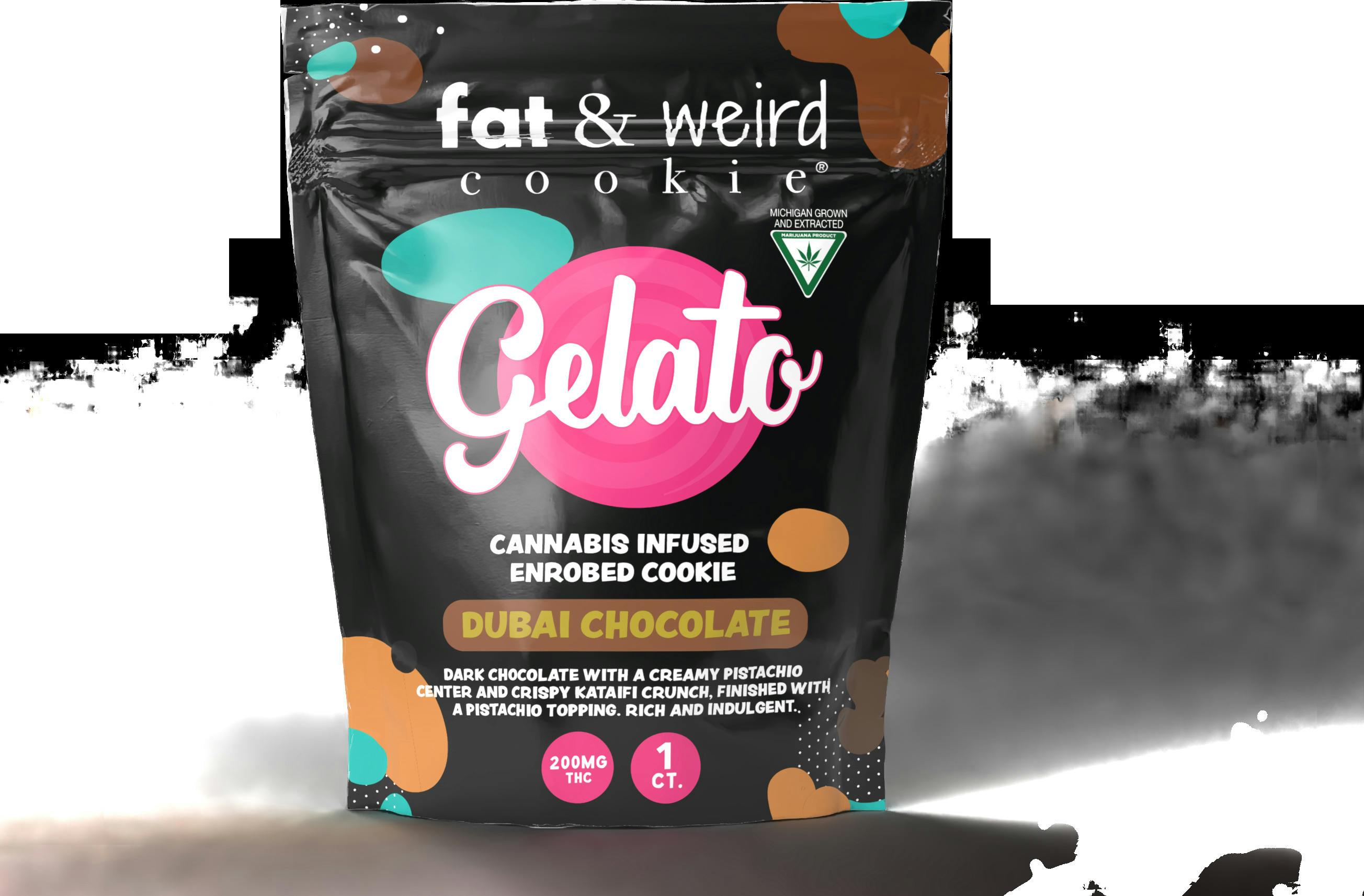Gelato x Fat & Weird - 200mg Cookie - Dubai Chocolate