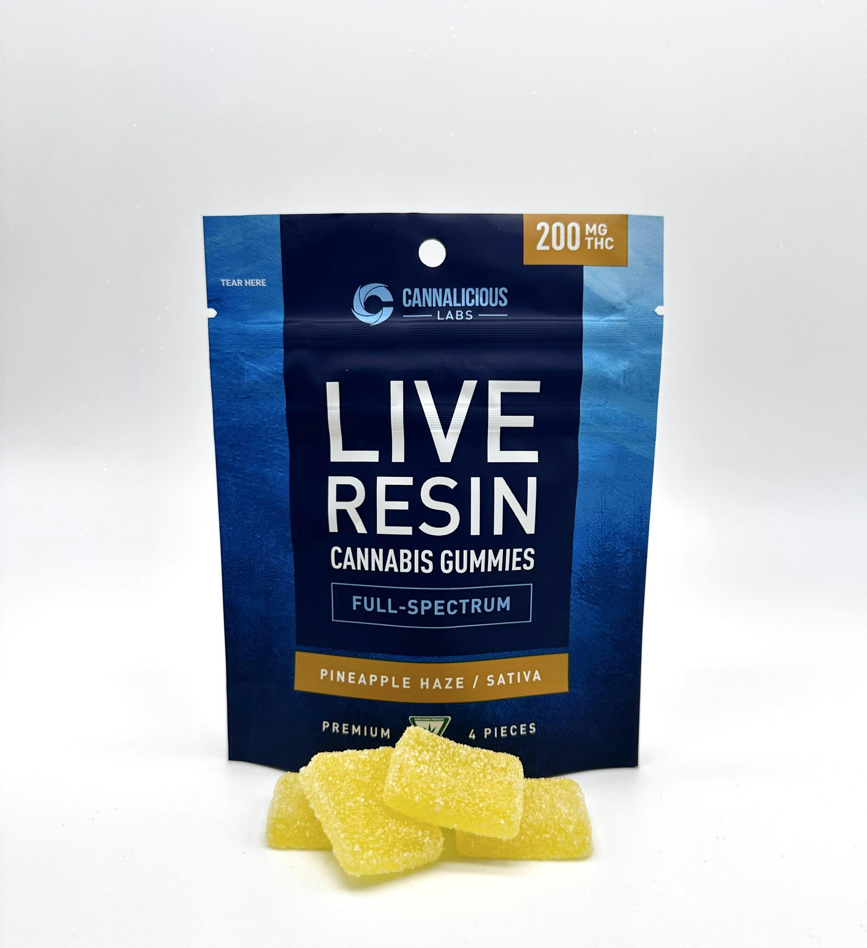 Cannalicious - 200mg Live Resin Gummies - Pineapple Haze