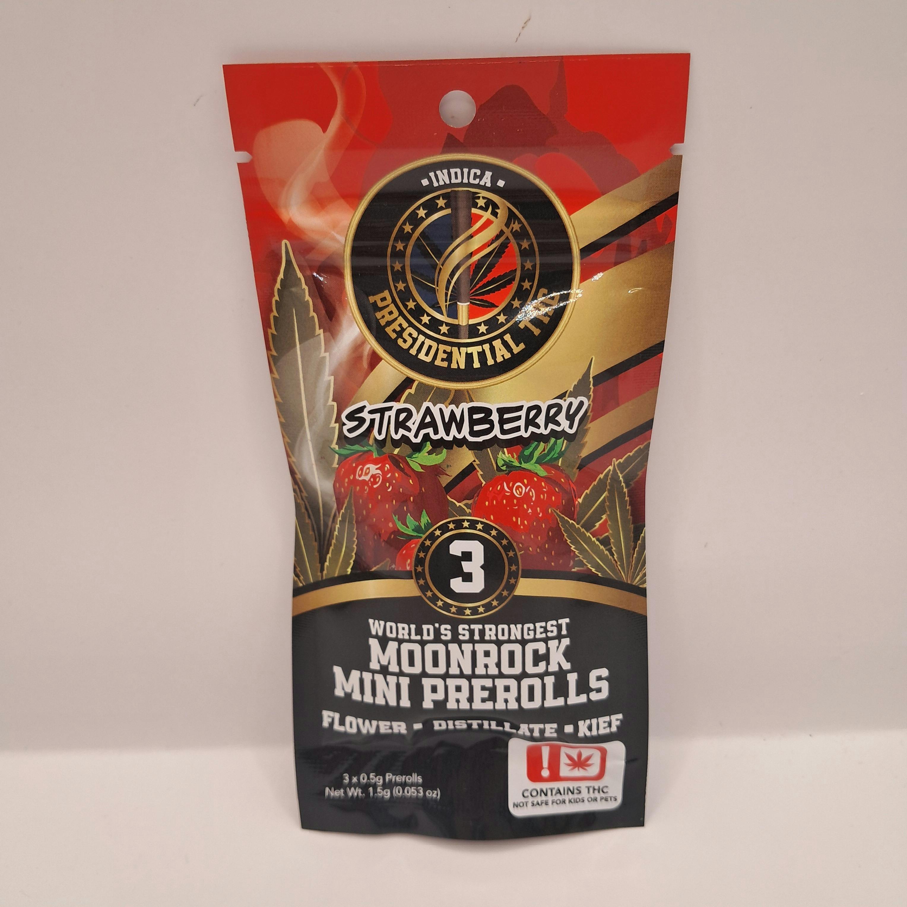 Strawberry | Moon Rock Prerolls Infused Minis | 0.5g each | 3pk by Presidential THC
