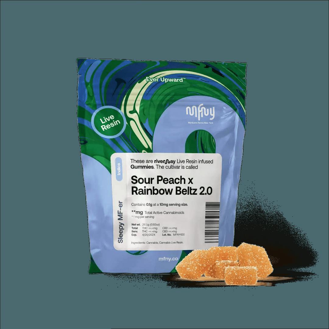 MFNY | Sour Peach x Rainbow Beltz 2.0 | Live Rosin Gummies 10 pcs
