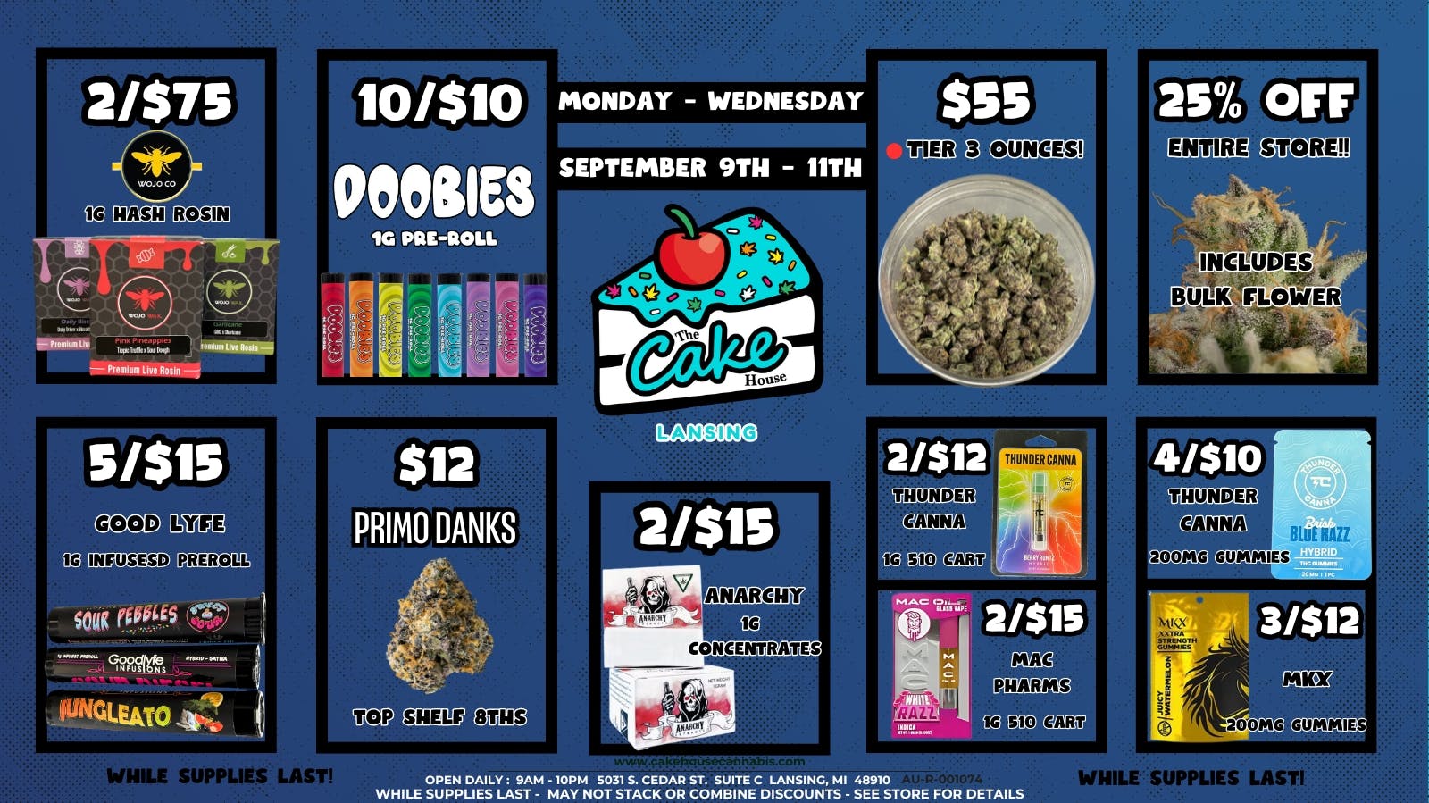 BIG DEALS! BIG SAVINGS! at The Cake House Lansing Weedmaps