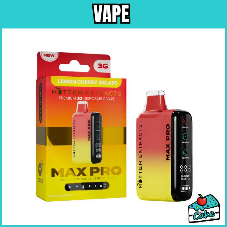 Mitten - 3g Max Pro - Live Resin/LQD Disposable - Lemon Cherry Gelato