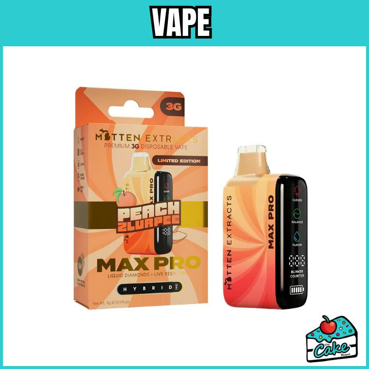 Mitten - 3g Max Pro - Live Resin/LQD Disposable - Peach Zlurpee
