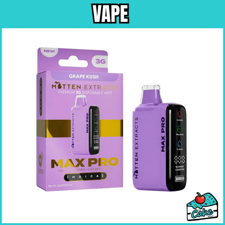 Mitten - 3g Max Pro - Live Resin/LQD Disposable - Grape Kush