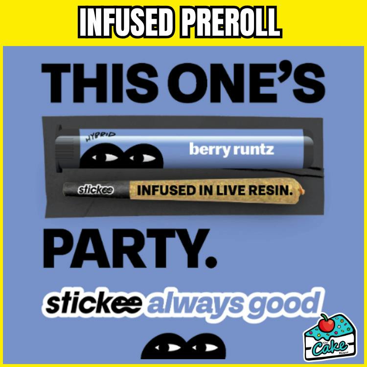 Stickee - 1.2g Live Resin Infused Preroll - Berry Runtz