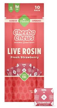 Cheeba Chews - Strawberry Live Rosin Taffy - 100mg