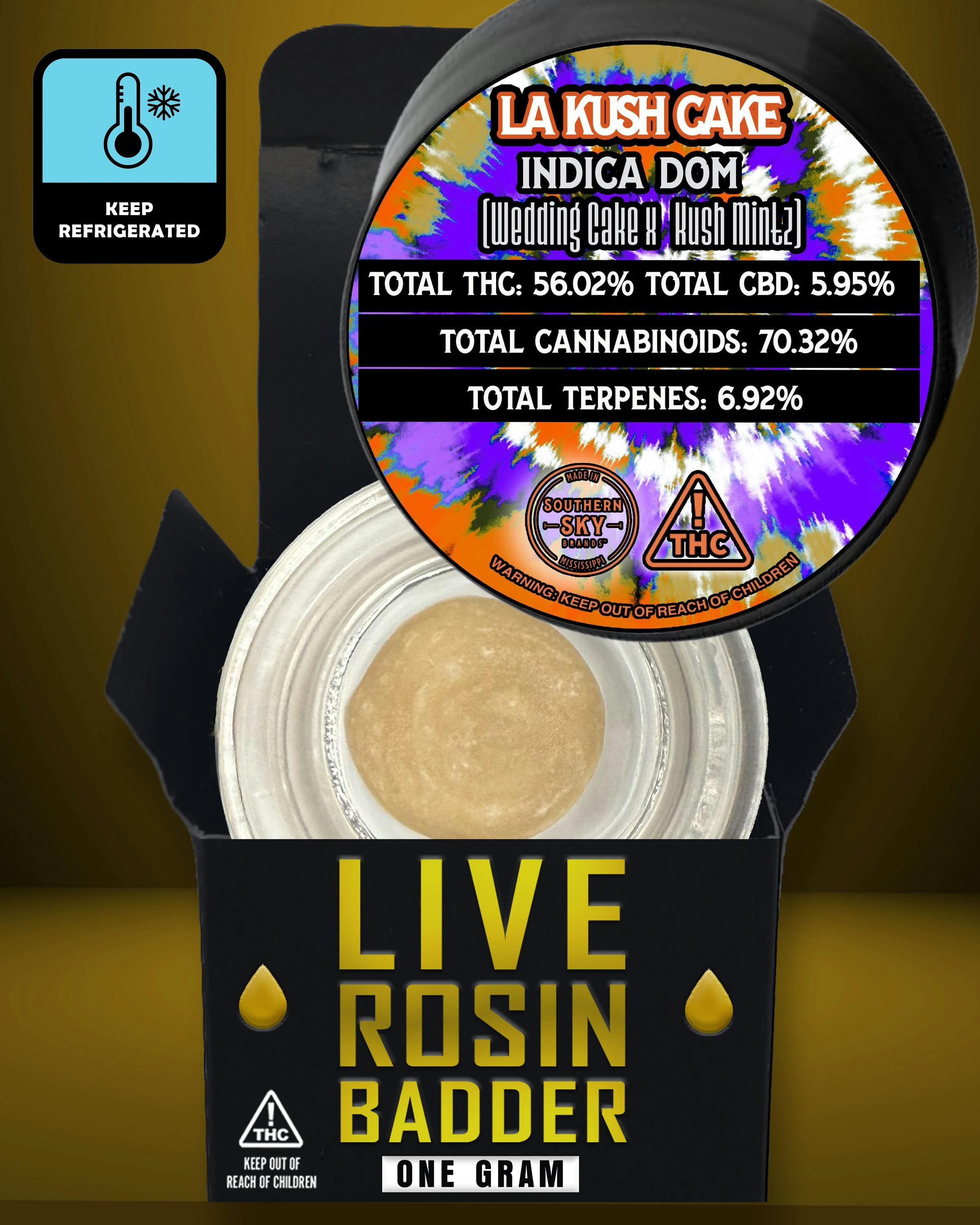 LA Kush Cake Live Rosin Concentrate Jar - 1g