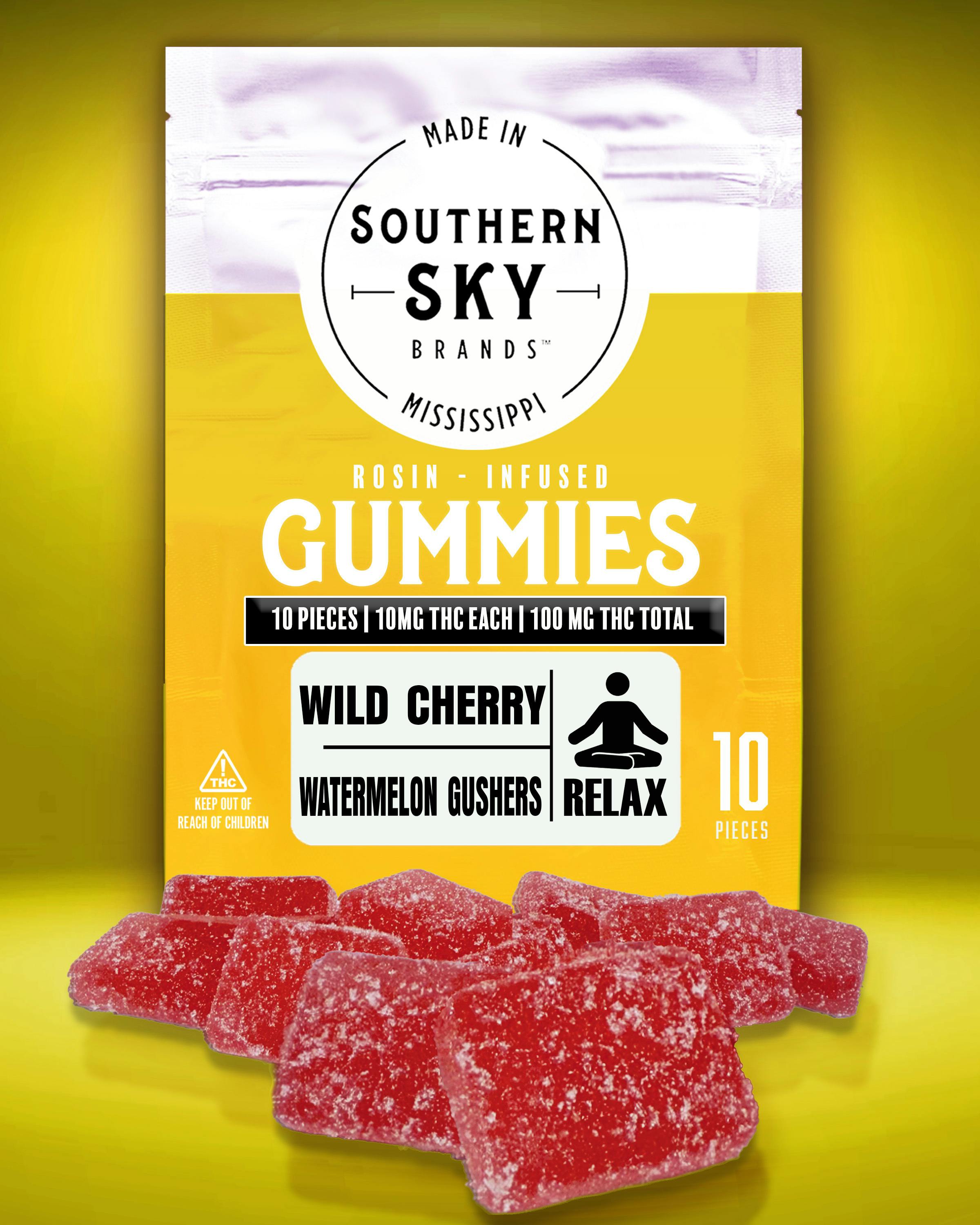 Wild Cherry Watermelon Gushers Rosin 100mg Gummies