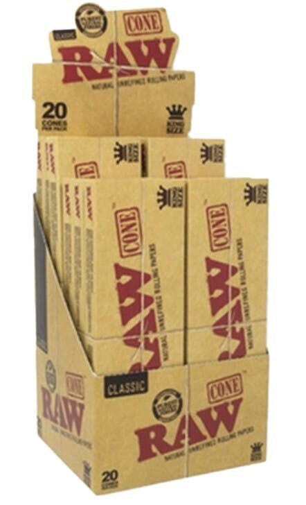 RAW - 20PK CLASSIC PRE-ROLL CONE 1 1/4" 84mm/24mm, at Southern Sky Wellness Medical Cannabis Dispensary Pearl MS