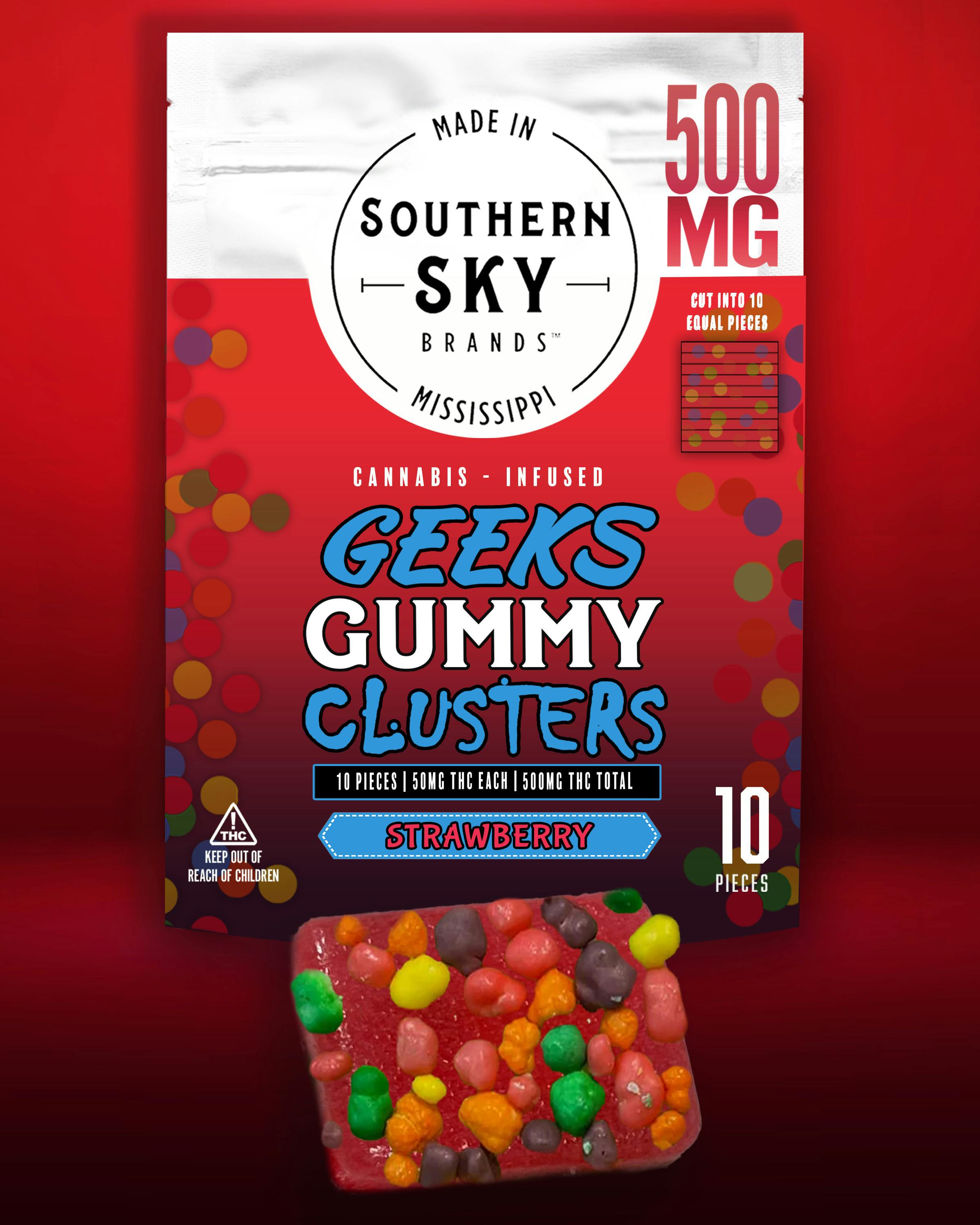 Strawberry Geek Gummy Clusters - 500mg