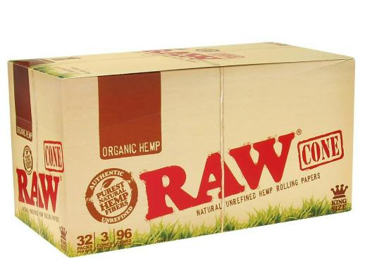 RAW Organic - Pre-Rolled Cones- King Size 3pk
