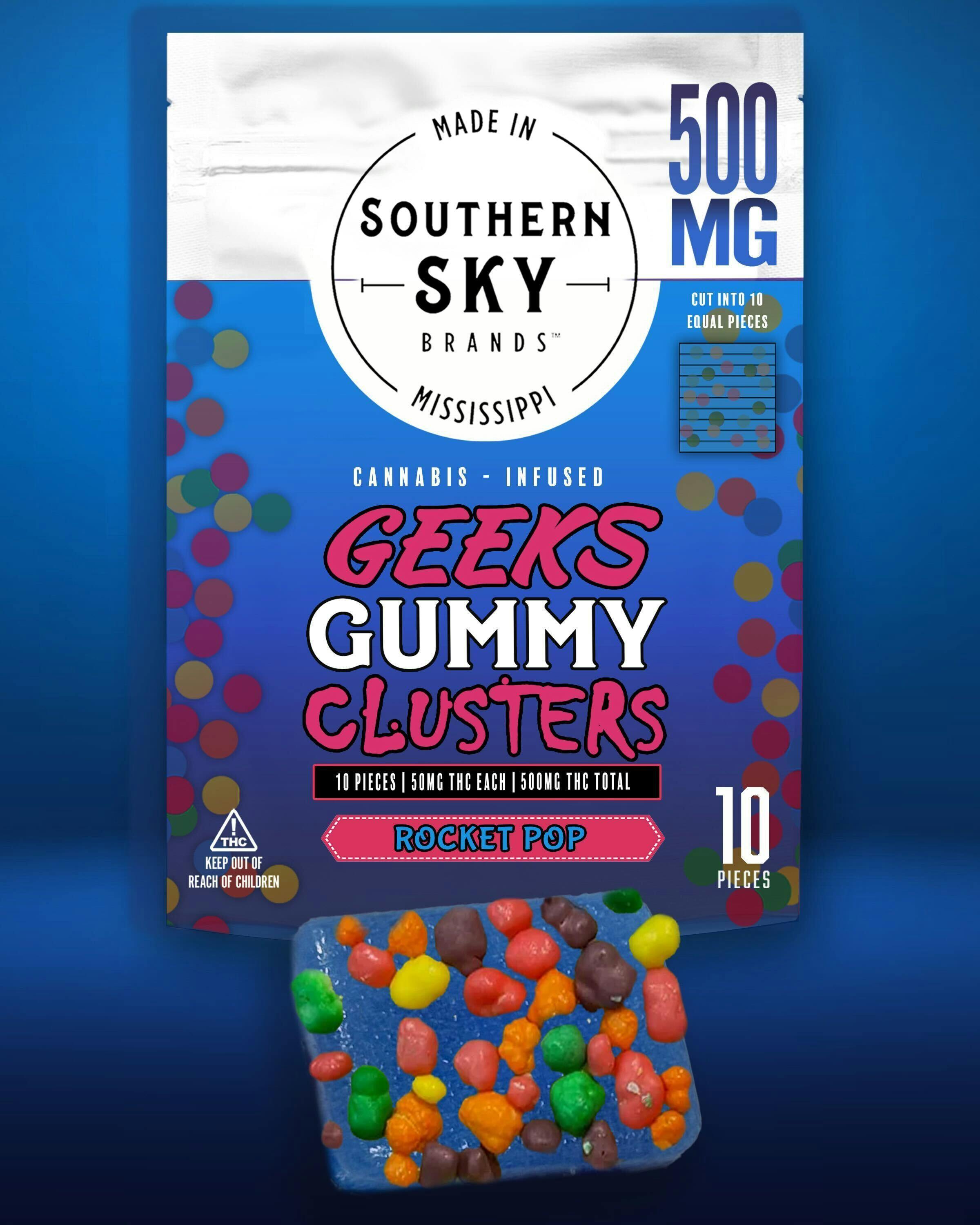 Rocket Pop Geek Gummy Clusters - 500mg