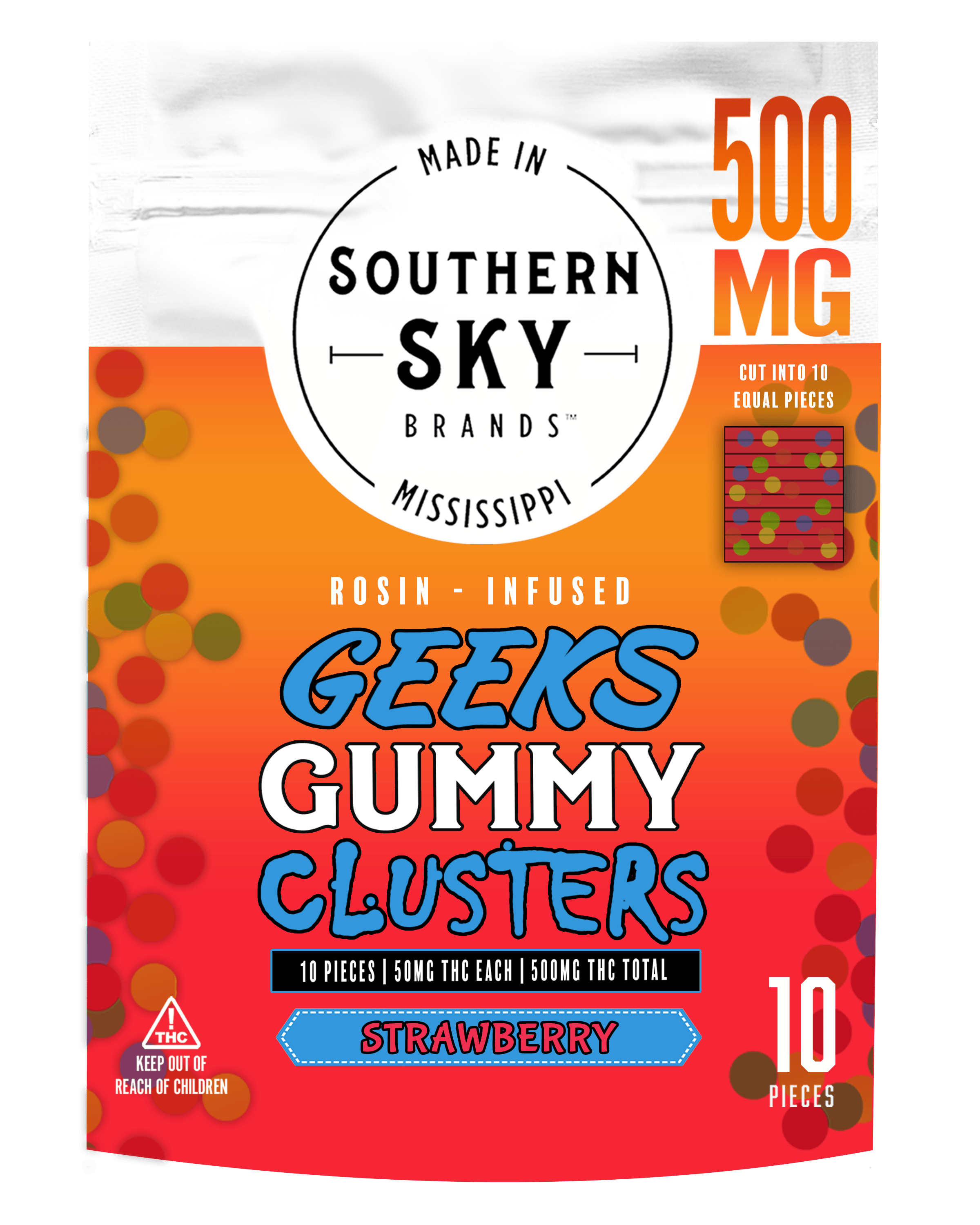 Rosin Strawberry Geek Gummy Clusters - 500mg