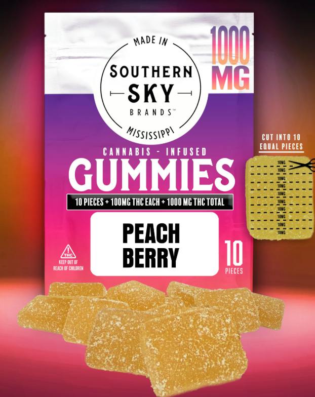 Peach Berry Gummies x10 - 1000mg