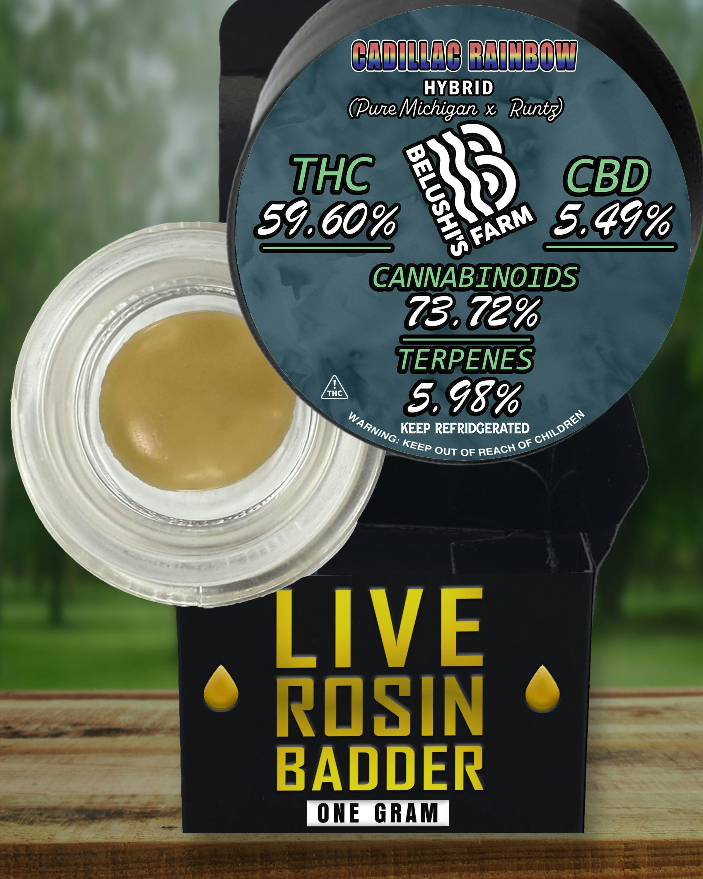 Belushi's Farms - Cadillac Rainbow Live Rosin Concentrate Jar - 1g
