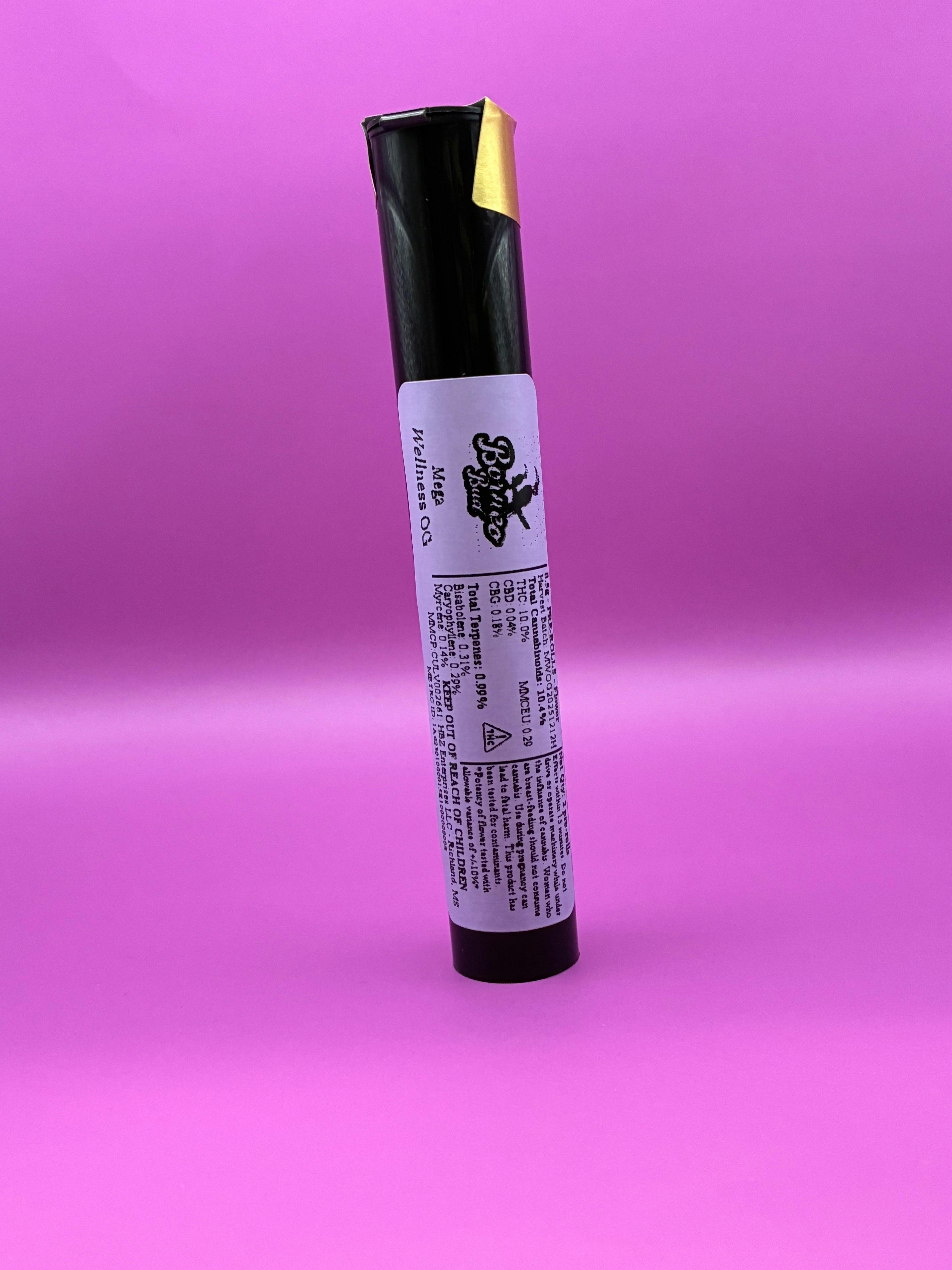 Borneo Bud - Mega Wellness OG - PreRoll 0.5g x 2 at Southern Sky Wellness Medical Cannabis Dispensary Pearl MS