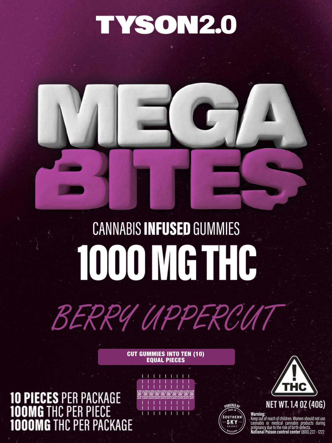 Tyson 2.0 Mike Bites - 1000mg Berry Uppercut Gummies