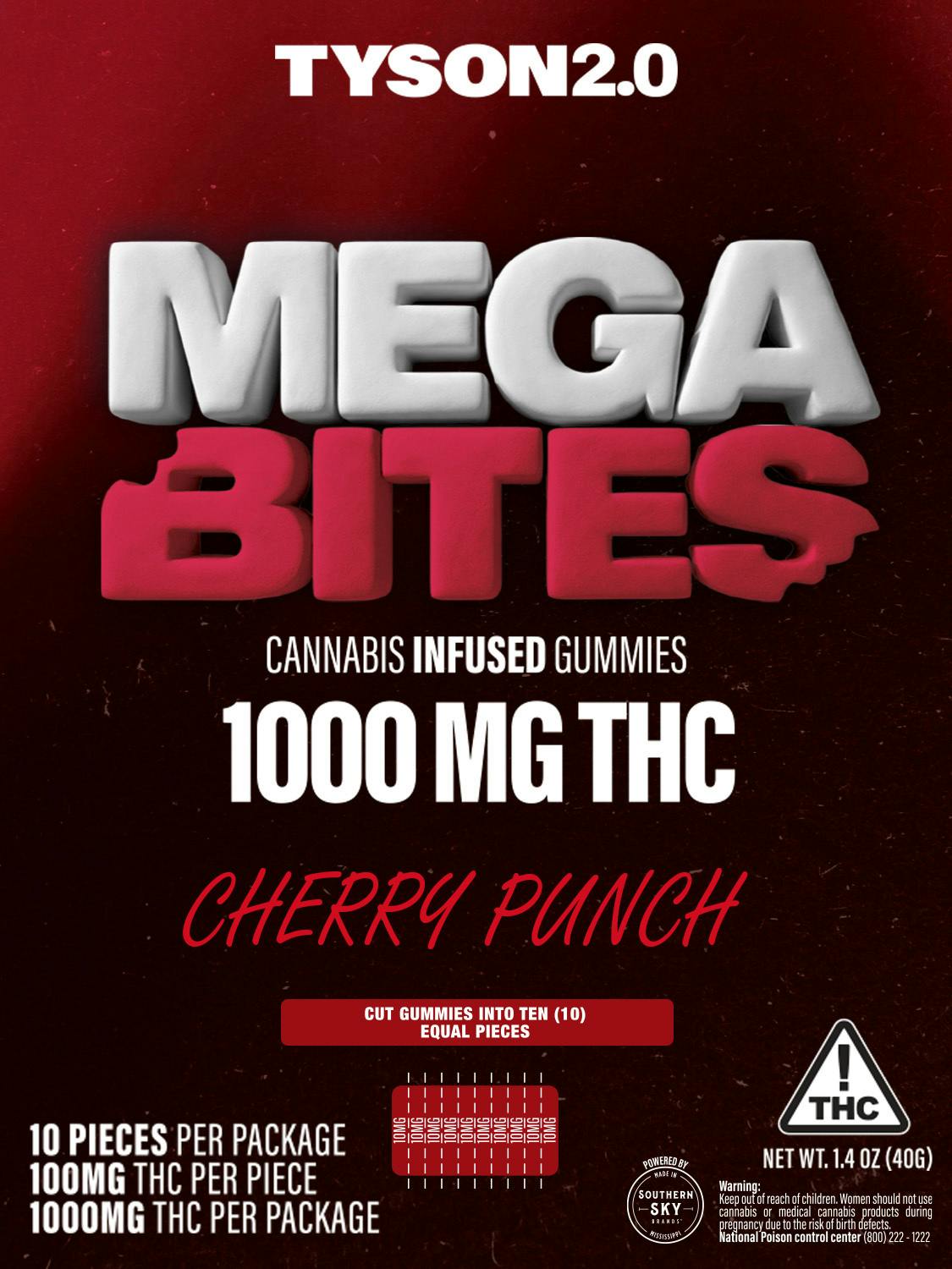 Tyson 2.0 Mike Bites - 1000mg Cherry Punch Gummies