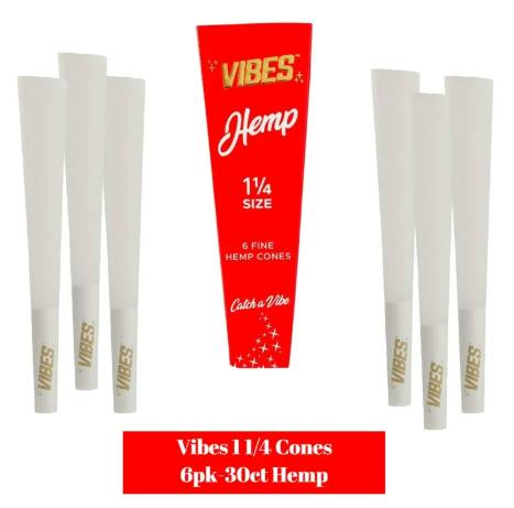 Vibes 1 1/4 Hemp Cones (Red)