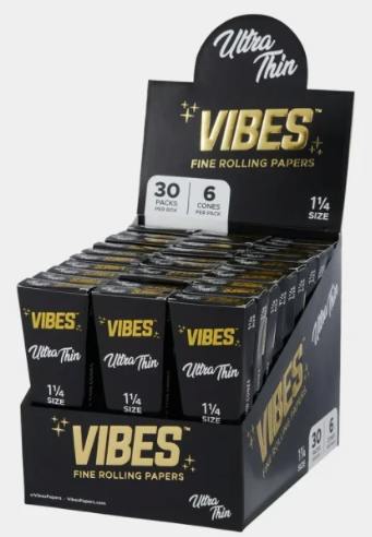 Vibes 1 1/4 Ultra Thin Cones (Black)