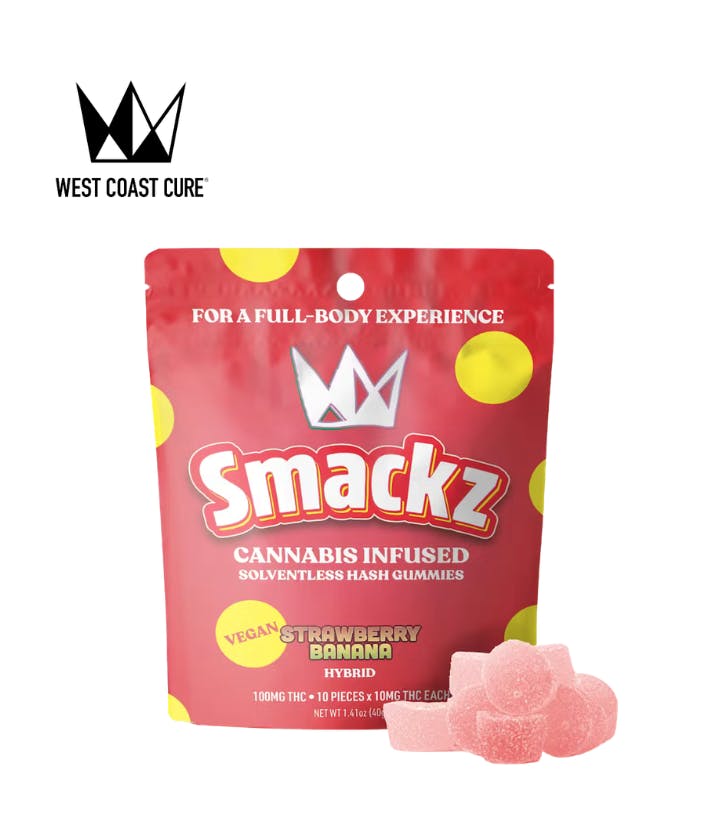 Strawberry Banana: STRAWBERRY BANANA 100MG HASH INFUSED 10 PACK GUMMIES