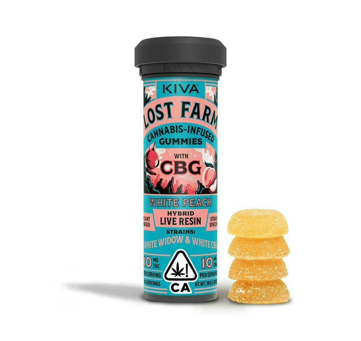 WHITE PEACH X WHITE WIDOW 10:10 100MG LIVE RESIN GUMMIES