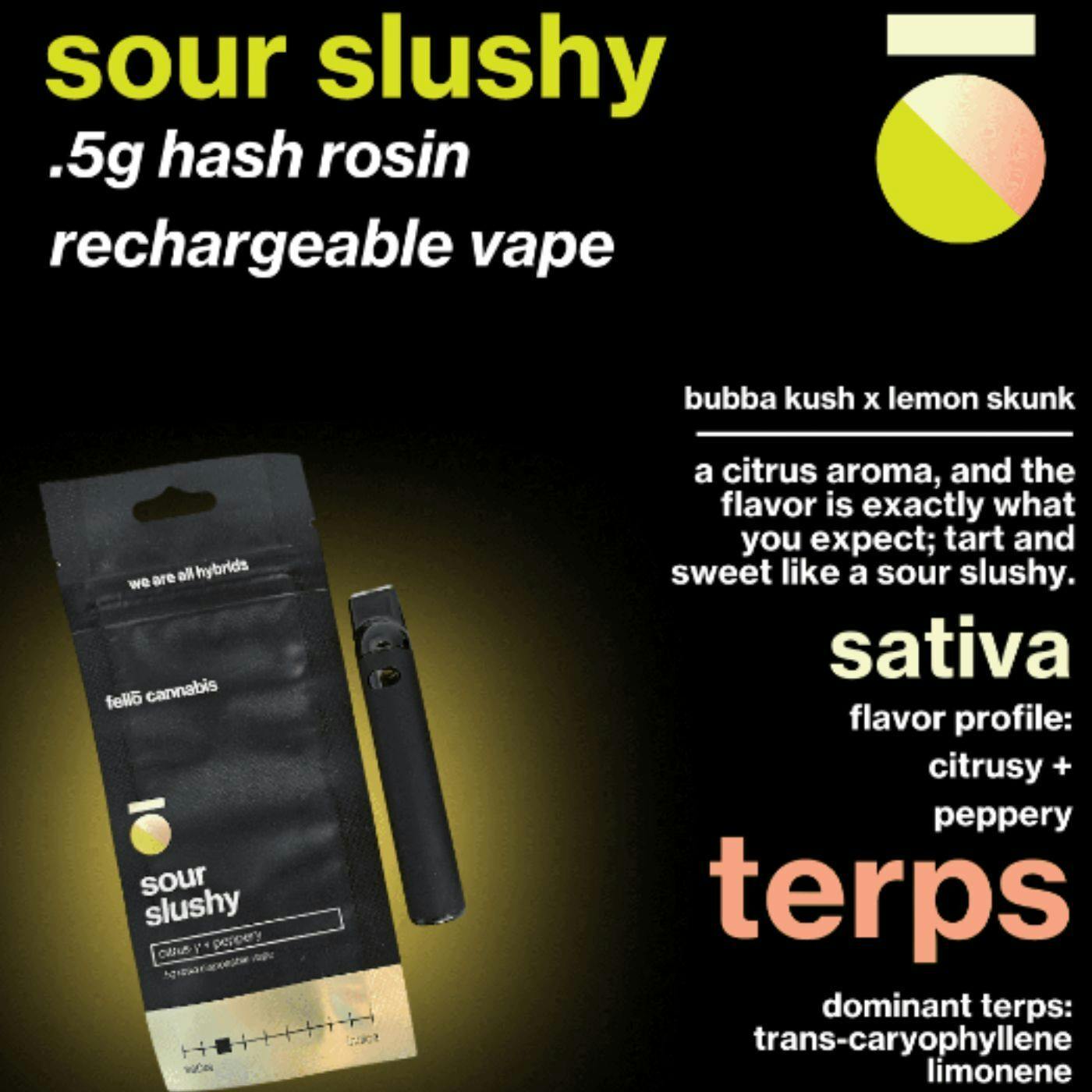 Fello Cannabis - Sour Slushy .5g Rosin Disposable