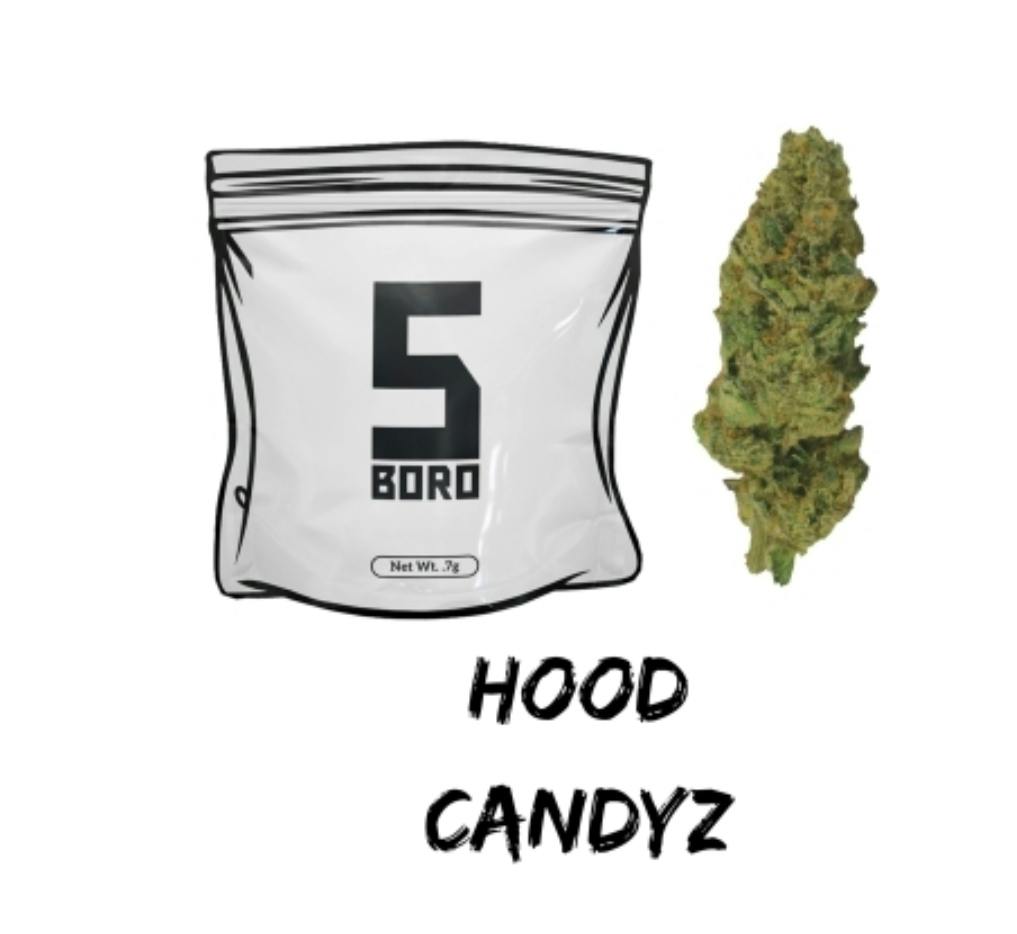 5 Boro | Dime Flower | Hood Candyz (Indica) | .7g | DF13 at Nucleus Dispensary Inc