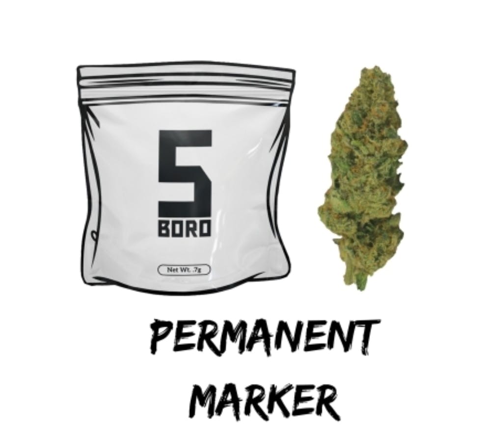 5 Boro | Dime Flower | Permanent Marker (Indica) | .7g | DF15 at Nucleus Dispensary Inc