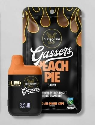 Claybourne Co. | (Gassers) AIO Disposable Vape | Peach Pie (Sativa) | 1g | V15 cannabis product