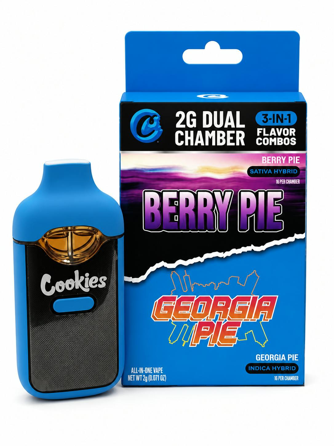 Cookies | AIO Disposable Dual Vape | Berry Pie x Georgia Pie (Sativa/Hybrid) 2g | V4A