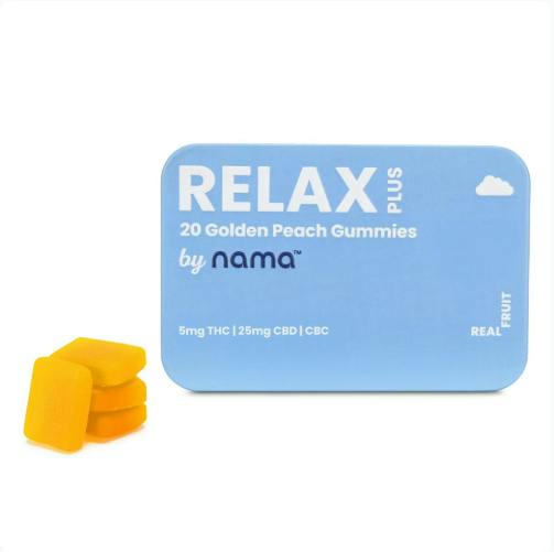 Nama RELAX | GOLDEN PEACH | THC:CBC:CBD | 20-PACK | FAST-ACTING 100mg