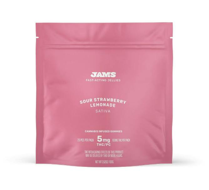 Jams Sour Strawberry Lemonade Sativa 20 Pack Gummy 20 Pack | 100mg